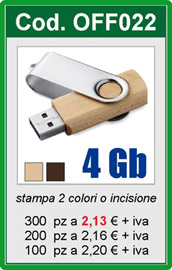 Memoria 4 Gb Usb  (+0,40€ SIAE)